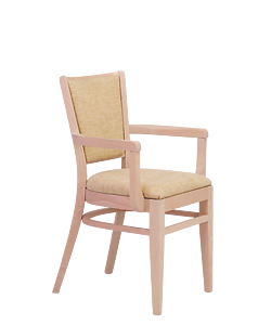 Čalouněná židle z ohýbaného dřeva s područkami Arisu P AL SRP, český výrobce luxusních židlí Sádlík. Židle, křesla, stoly pro gastronomii, gastro nábytek, vybavení pro restaurace, hotely, penziony, české židle přímo od výrobce